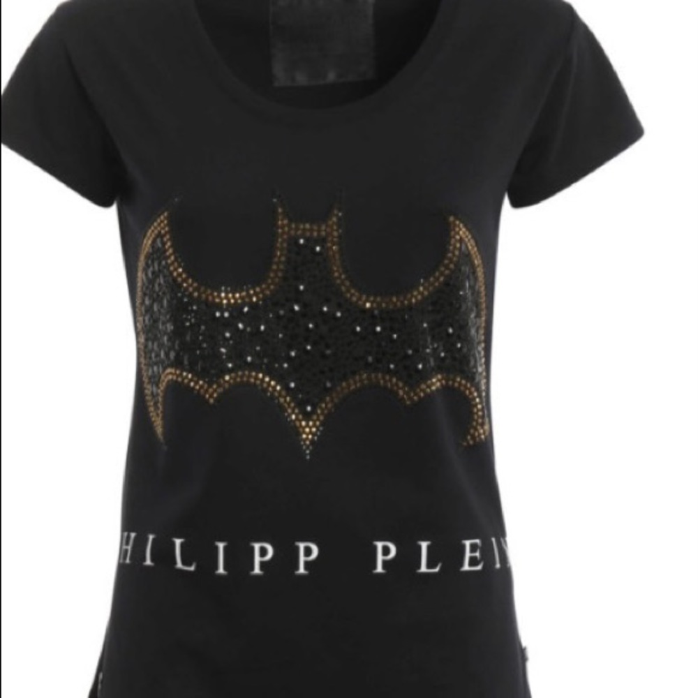 Unisex philipp plein flying bat rhinestone tshirt
